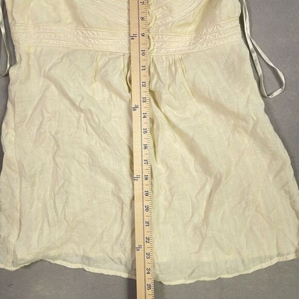 BCBG Ten Novelty Top Woman Ivory Small Blouse Semi Shear‎ Lagenlook - Picture 7 of 10